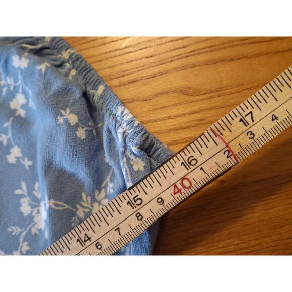 Lottie Moss Blue Floral Smocked Off-Shoulder Crop Top Size L - Picture 5 of 6